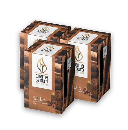Kit 3 Velas Canela Aromáticas Perfumada Vela Decorativa 60g