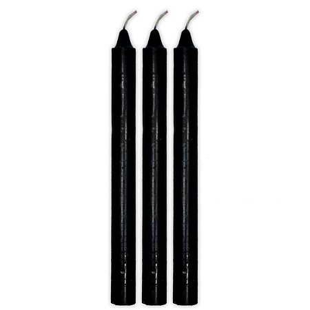 Kit 3 Velas Obaluaê Preta Preto Velho Vela Preta Umbanda