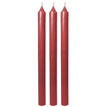 Kit 3 Velas Vermelhas Exu Pomba Gira 19cm Queima 6 Horas