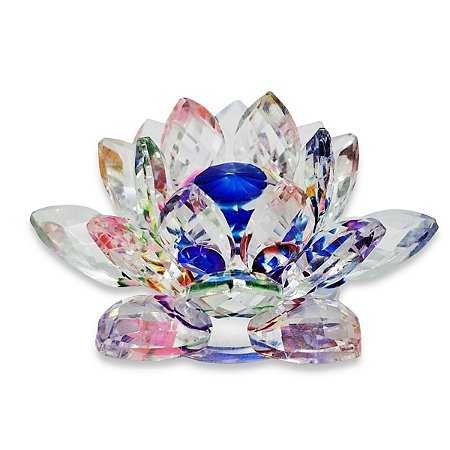 Flor de Lótus Cristal Brilhante Beleza Espiritual  3 cm