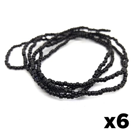 Guia De Miçanga Preto Exu Pombagira 60cm 6 un