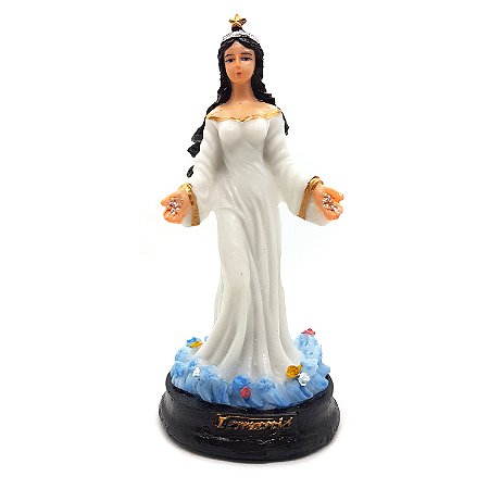 Iemanjá Orixá Estátua Imagem Rainha Mar Resina Branca 12cm