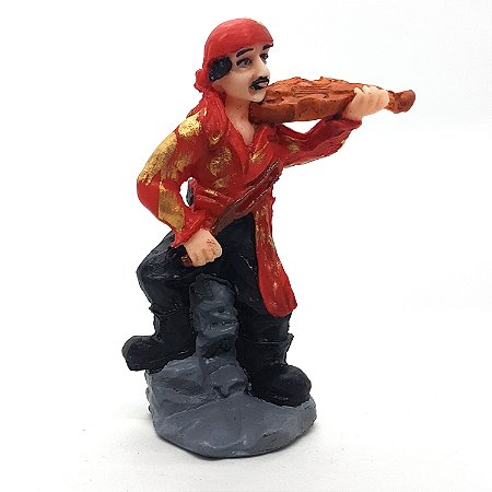 Imagem Estátua Cigano Pablo Vermelha Resina 12 Cm