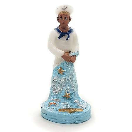 Imagem Estátua Marinheiro Pescador Resina 12 Cm