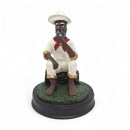 Imagem Preto Velho Estátua em Resina Total Sabedoria 12 cm