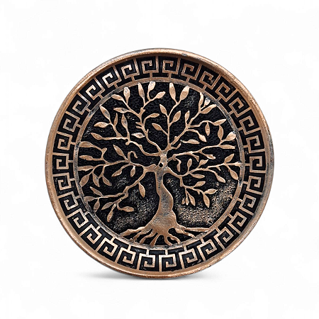 Incensário de Vareta Árvore da Vida Rústico Bronze 10 cm