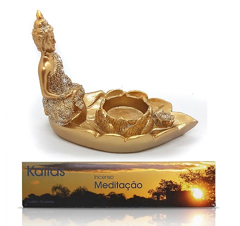 Incensário Vareta Buda Brilhante Incenso Meditação 10cm