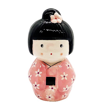 Enfeite Japonesa Kokeshi Rosa afasta coisas ruins Cerâmica
