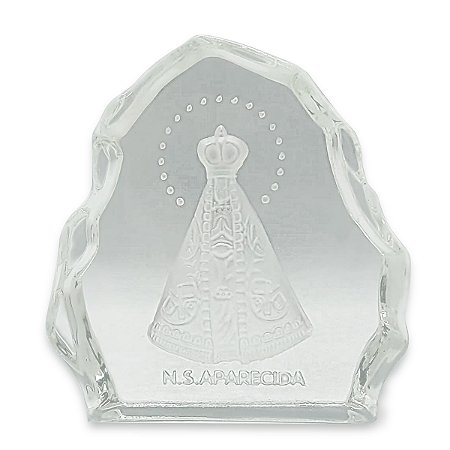 Enfeite Transparente de Vidro Nossa Senhora Aparecida 8 cm
