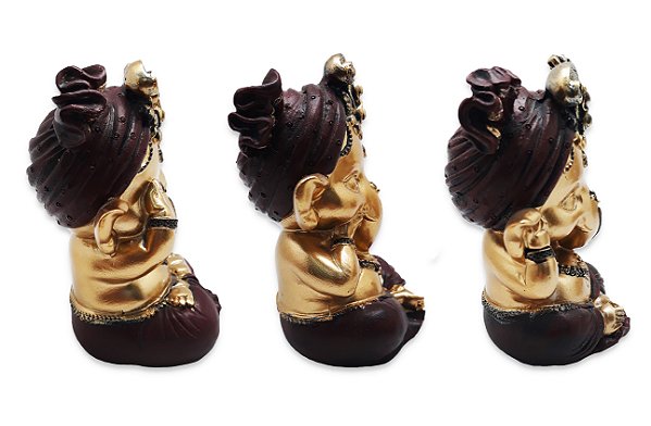 Enfeites Trio Ganesha da Sabedoria Não Vejo Falo Ouço