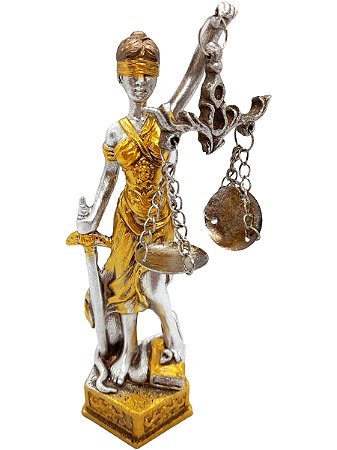 Estátua Dama Da Justiça Têmis Deusa 15cm Símbolo Do Direito