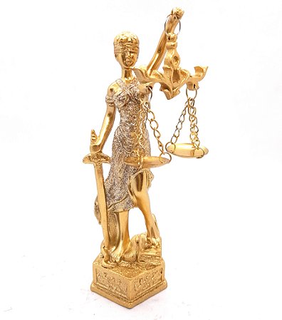 Estátua Dama Da Justiça Têmis Deusa 15cm Símbolo Do Direito
