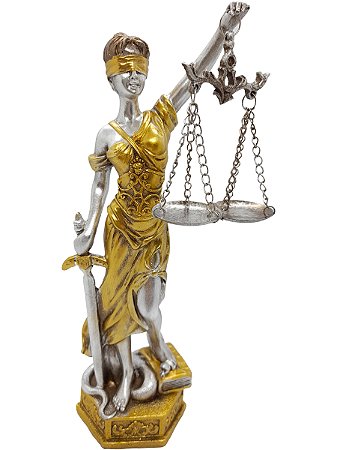 Estátua Dama Da Justiça Têmis Deusa 25cm Símbolo Do Direito