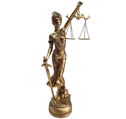 Estátua Dama Da Justiça Têmis Deusa 55cm Símbolo Do Direito