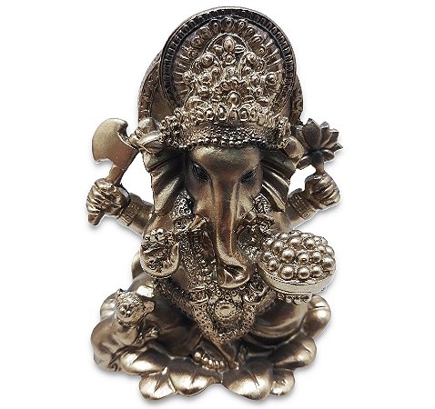 Estátua Ganesha Divindade do Sucesso e Prosperidade 10 cm
