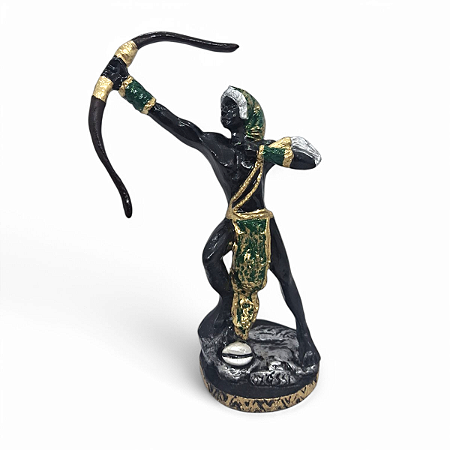 Estátua Imagem Oxossi Protetor e Guia de Caminhos 15 cm