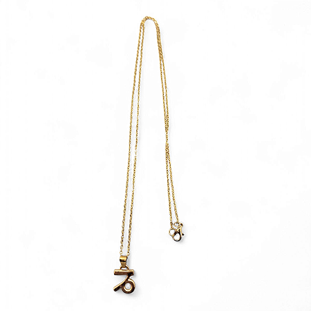 Colar Capricórnio Signo do Zodíaco Pingente Dourado 30 cm
