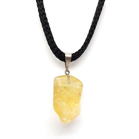 Colar De Pedra Citrino Natural Rolado Pedra Natural 2 cm