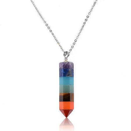 Colar Sete Chakras Atrai Sorte, Proteção e Equilíbrio 50 cm