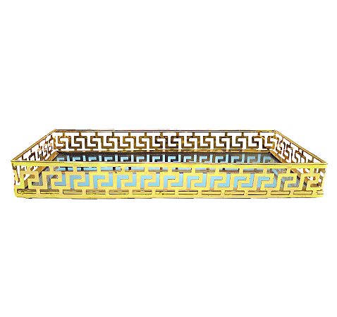 Bandeja Espelhada Decorativa Moderna Gold Lavabo Sala 26x11