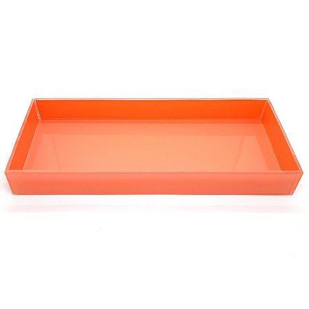 Bandeja Lavabo Sala Caixa em Vidro Rosa Brilhante 25x10cm