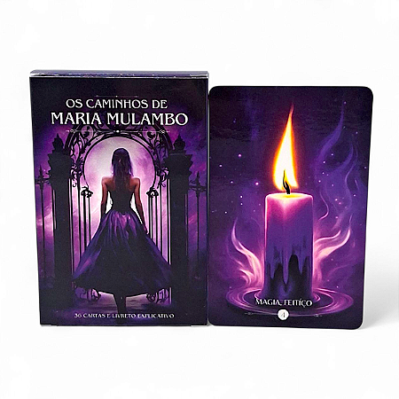Baralho os Caminhos da Maria Mulambo com 36 cartas e Manual