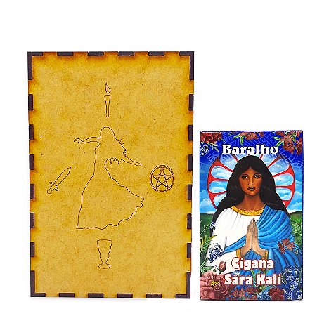 Baralho Tarô Cigana Sara Kali e Estojo Sagrado em Madeira