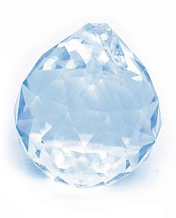 Bola Multifacetada azul claro Feng Shui Furo p Pendurar 4cm
