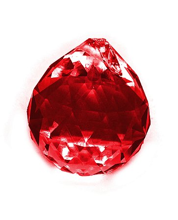 Bola Multifacetada Vermelho Feng Shui Furo para Pendurar 4cm