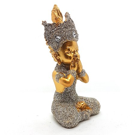 Estátua Buda Tailandês Mudinho Buda Estatueta 9cm Brilhante