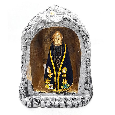 Imagem Nossa Senhora De Aparecida Católica na Gruta 20 Cm
