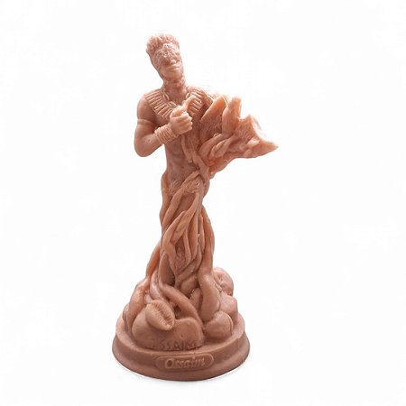 Estátua Imagem Orixá Ossain Proteção Resina para Pintar 15cm