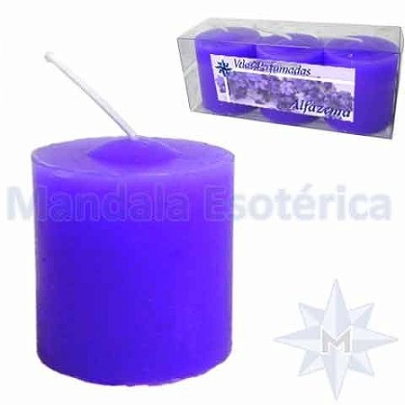 Trio Velas Perfumadas de 1 dia Aroma Alfazema