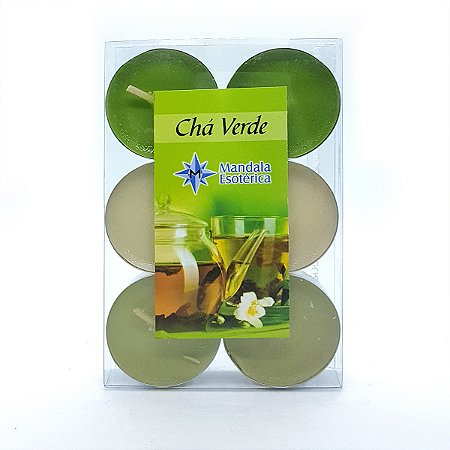 Velas Aromáticas Para Rechô Importada 6 unidades Chá Verde