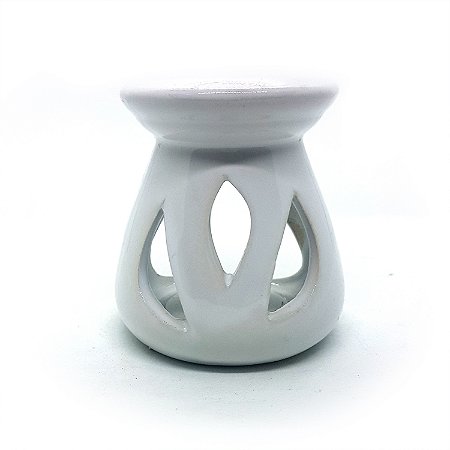 Rechô em Cerâmica Pétalas Perfumadas Porta Velas Branco 7cm