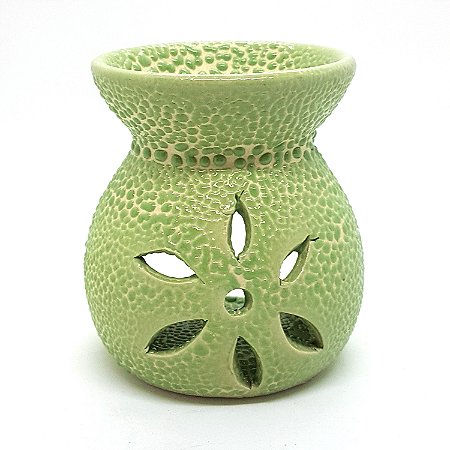 Rechô em Cerâmica Flores Perfumadas Porta Velas Verde 8cm C