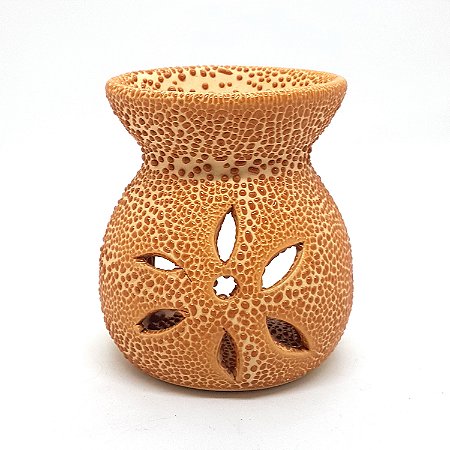 Rechô Cerâmica Pétalas Perfumadas Porta Velas Laranja 7cm C