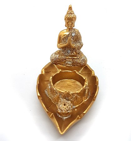 Incensário Vareta  Porta Velas Buda Sagrado Meditando 10cm D