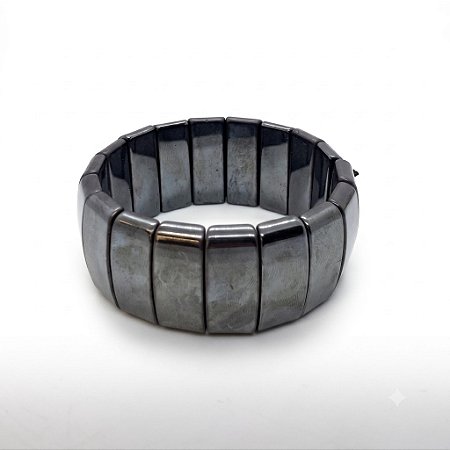 Pulseira Hematita Anti Ansiedade Calmante Redonda Grande Ajustável