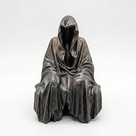 Estatueta Ceifador de Almas Sentado Preto Cobre 12 cm