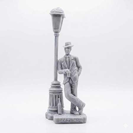 Estátua Imagem Zé Pilintra Detalhes Poste Para pintar 22 cm
