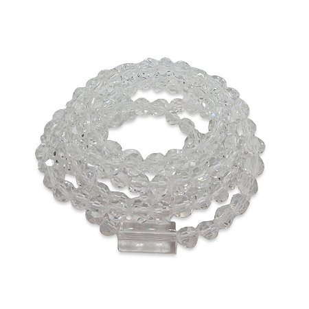 Guia Cristal 147 Contas Trasnparente Cristal 60 cm Umbanda