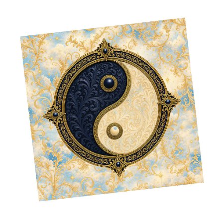 Toalha Ying Yang Clara Equilíbrio Espiritual 70 cm