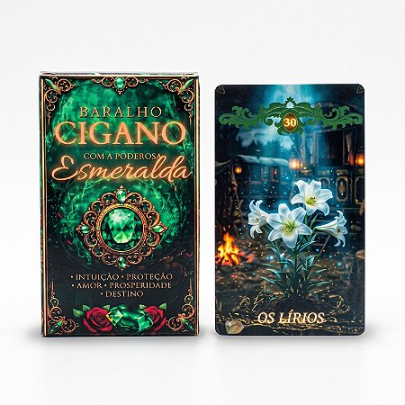 Baralho Cigano com Poderosa Esmeralda Taro Cigano 36 Cartas