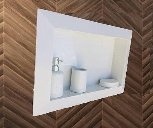 a_Nicho em porcelanato 60x40 Branco Liso