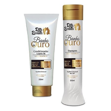 RITA BONITA Banho de Ouro Shampoo 300ml + Condicionador Leave-in 200ml
