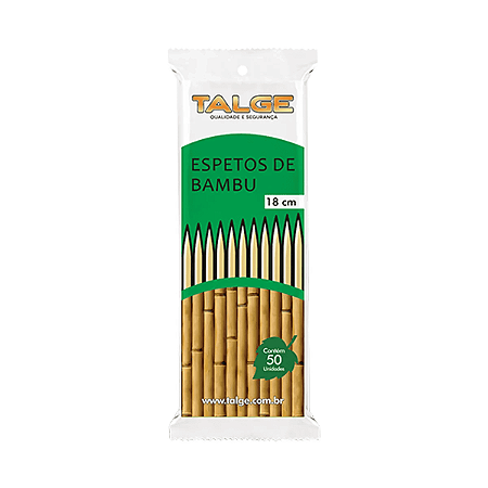 Espeto Bambu para Churrasco 18cm Espetinho TALGE
