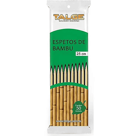Espeto Bambu para Churrasco 25cm Espetinho TALGE