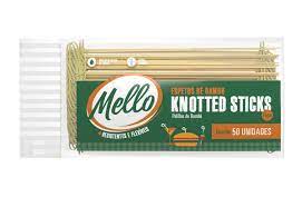 Espeto Bambu Nózinho Knotted Sticks para Aperitivos, Drinks e Mini Hamburguer 15cm Mello