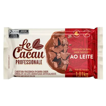 Chocolate em Barra Ao Leite Fracionado Cobertura 1,010kg LE CACAU